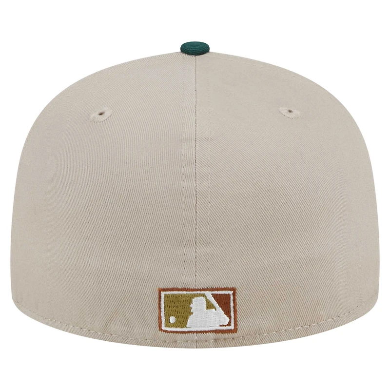 Men's New Era Natural/Hunter Green Florida Marlins Cooperstown Collection Lifestyle Tree Bark Fill 59FIFTY Fitted Hat