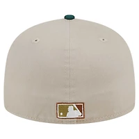Men's New Era Natural/Hunter Green Florida Marlins Cooperstown Collection Lifestyle Tree Bark Fill 59FIFTY Fitted Hat