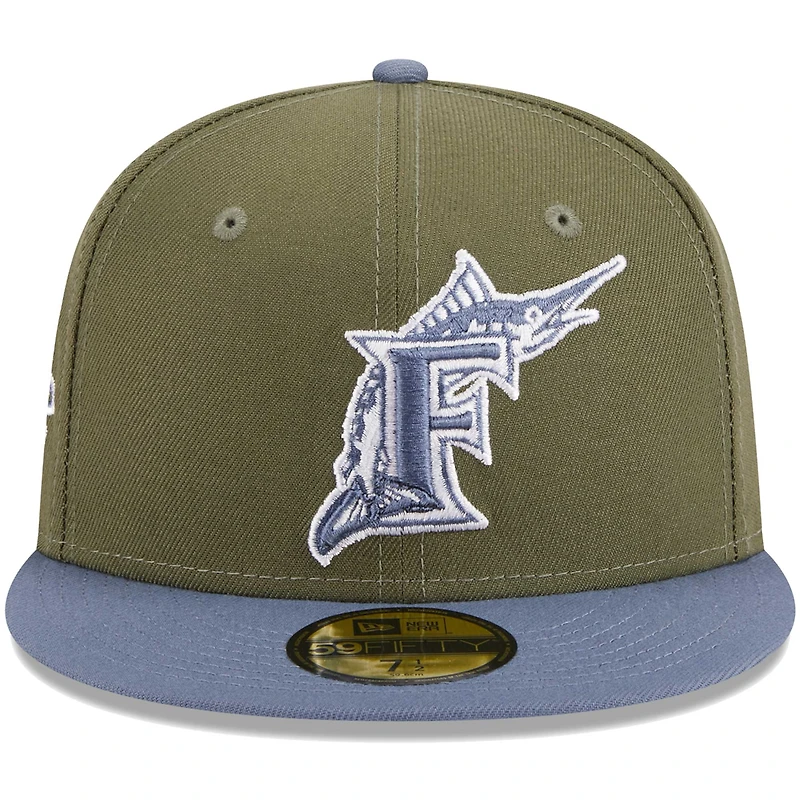 Men's New Era Olive/Blue Florida Marlins 59FIFTY Fitted Hat