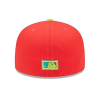 Casquette ajustée 59FIFTY pour homme New Era rouge/vert fluo Florida Marlins 1993 Inaugural Season Lava Highlighter Combo