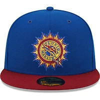 Casquette ajustée 59FIFTY pour homme New Era Royal/Red Florida Marlins Alternate Throwback Logo Primary Jewel Gold Undervisor