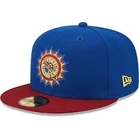 Casquette ajustée 59FIFTY pour homme New Era Royal/Red Florida Marlins Alternate Throwback Logo Primary Jewel Gold Undervisor