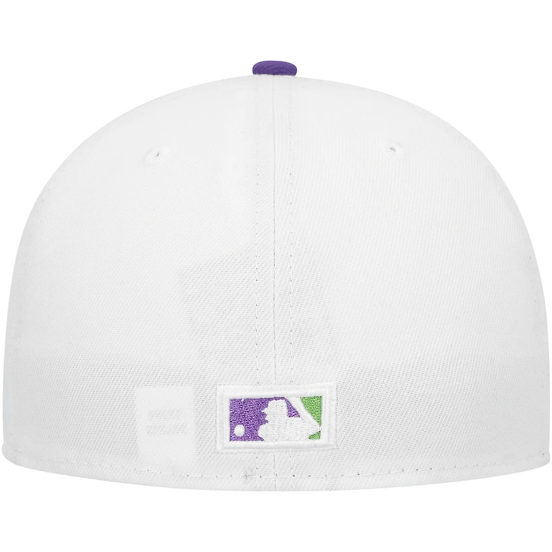 Men's New Era White Florida Marlins  Side Patch 59FIFTY Fitted Hat