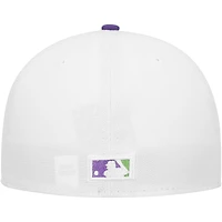 Men's New Era White Florida Marlins  Side Patch 59FIFTY Fitted Hat