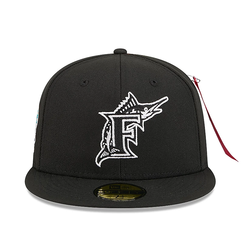 Men's New Era x Alpha Industries  Black Florida Marlins 59FIFTY Fitted Hat