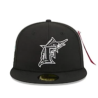 Men's New Era x Alpha Industries  Black Florida Marlins 59FIFTY Fitted Hat