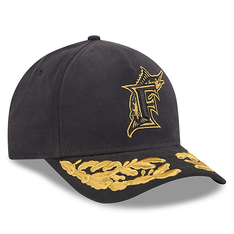 Casquette ajustable A-Frame 9FORTY noire des Florida Marlins de New Era x Alpha Industries pour homme