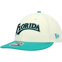 Casquette Snapback 9FIFTY Low Profile New Era x Felt Cream des Marlins de la Floride pour hommes