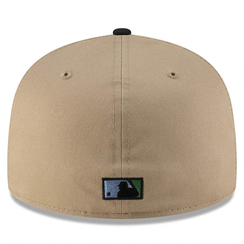 Men's New Era x Just Don Light Beige/ Black Florida Marlins Earth Day 59FIFTY Fitted Hat