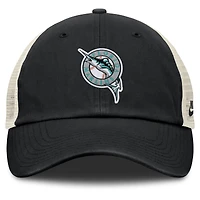 Men's Nike Black/Natural Florida Marlins Cooperstown Collection Club Trucker Adjustable Hat