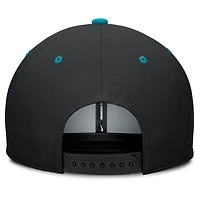 Casquette Nike noire/bleu sarcelle pour homme Florida Marlins Cooperstown Collection Pro Dri-FIT Snapback