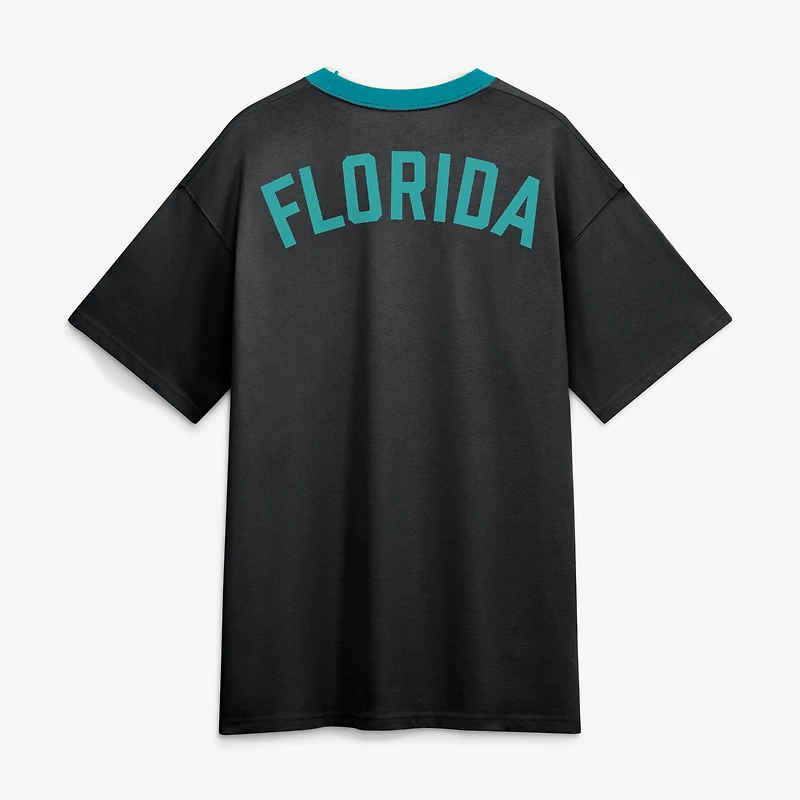 T-shirt Nike noir pour homme Florida Marlins Cooperstown Collection Ringer