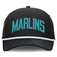 Men's Nike Black Florida Marlins Cooperstown Collection Rise Adjustable Hat