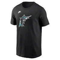 T-shirt Nike noir avec logo de l'équipe la collection Cooperstown des Marlins Floride pour homme
