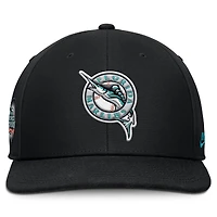 Casquette Nike Pro Performance Snapback noire pour homme des Florida Marlins