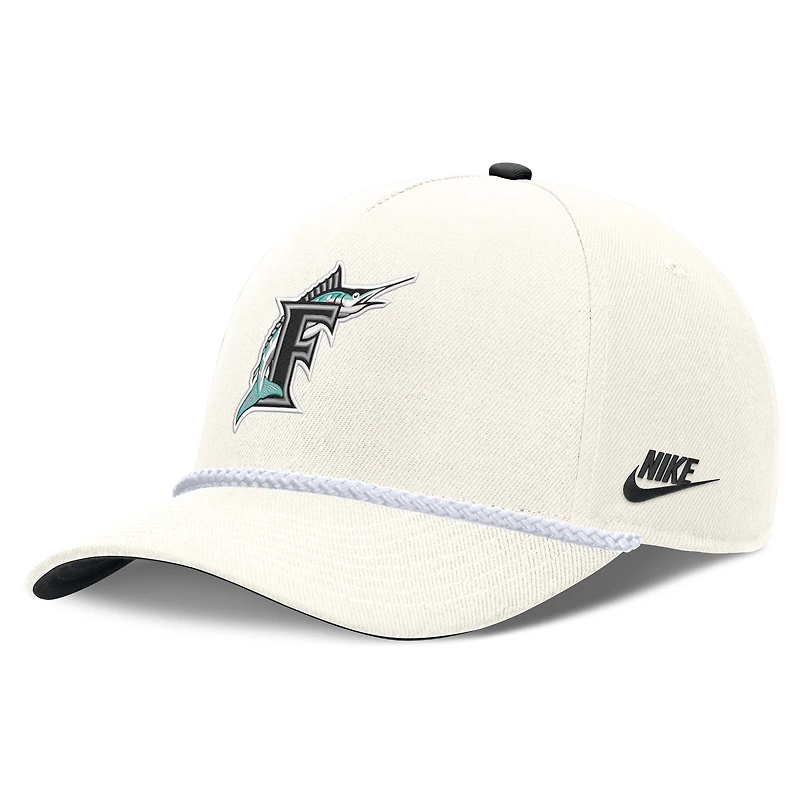 Casquette ajustable Nike crème Florida Marlins Cooperstown Collection Rise pour homme