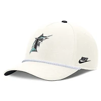 Casquette ajustable Nike crème Florida Marlins Cooperstown Collection Rise pour homme