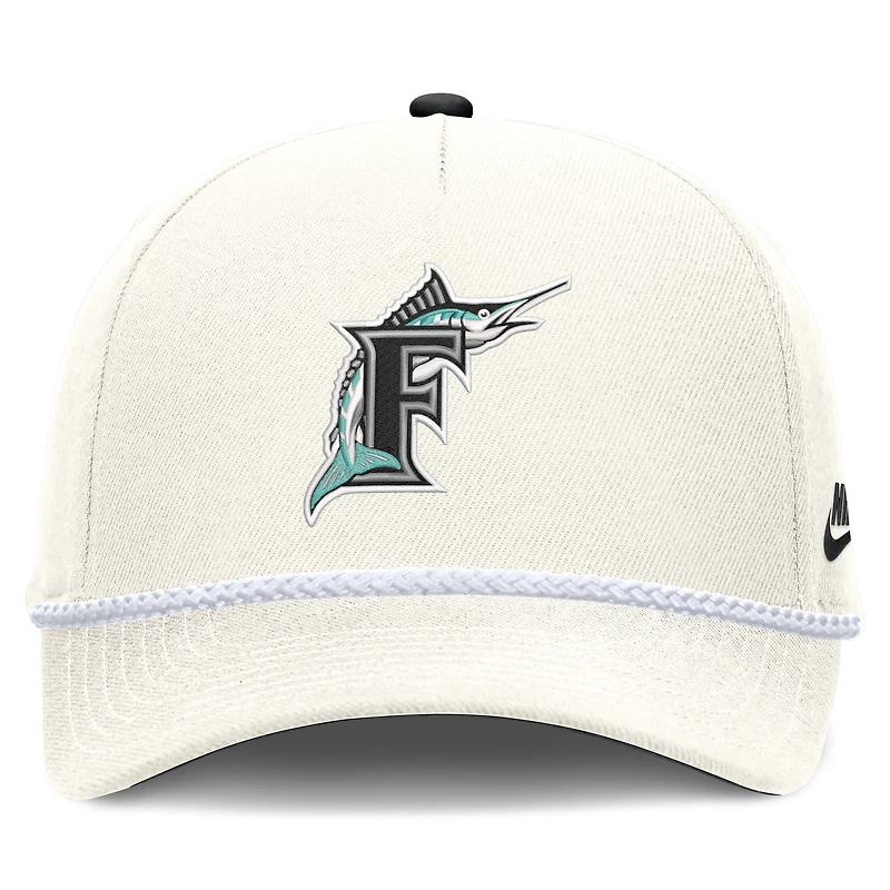 Casquette ajustable Nike crème Florida Marlins Cooperstown Collection Rise pour homme