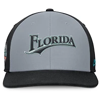 Men's Nike Gray/Black Florida Marlins Cooperstown Collection Pro Performance Snapback Hat