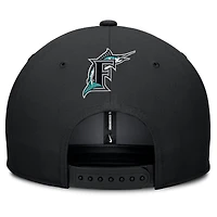 Men's Nike Gray/Black Florida Marlins Cooperstown Collection Pro Performance Snapback Hat
