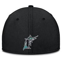 Casquette Nike Performance Flex grise/noire Florida Marlins Rise Swoosh pour homme