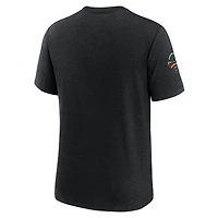 T-shirt Nike noir chiné pour homme, collection Cooperstown Eras Tri-Blend des Florida Marlins