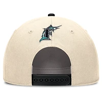 Men's Nike Natural/Black Florida Marlins Cooperstown Collection Rise Adjustable Hat