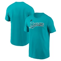 T-shirt Nike turquoise pour homme, logo des Florida Marlins de Cooperstown
