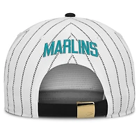Casquette ajustable Nike Pro Florida Marlins Cooperstown Collection blanche et noire pour homme