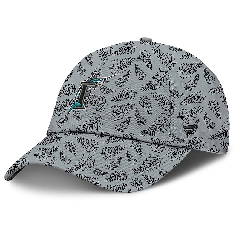 Women's Fanatics  Gray Florida Marlins Cooperstown Collection Shift Adjustable Hat