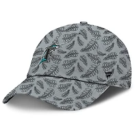 Women's Fanatics  Gray Florida Marlins Cooperstown Collection Shift Adjustable Hat