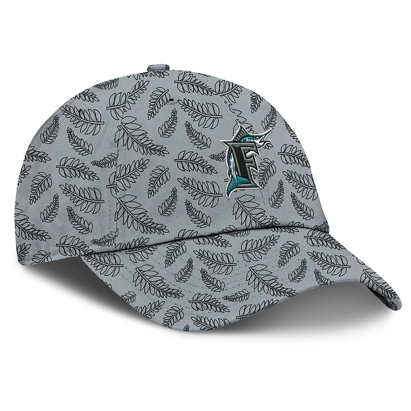 Women's Fanatics  Gray Florida Marlins Cooperstown Collection Shift Adjustable Hat