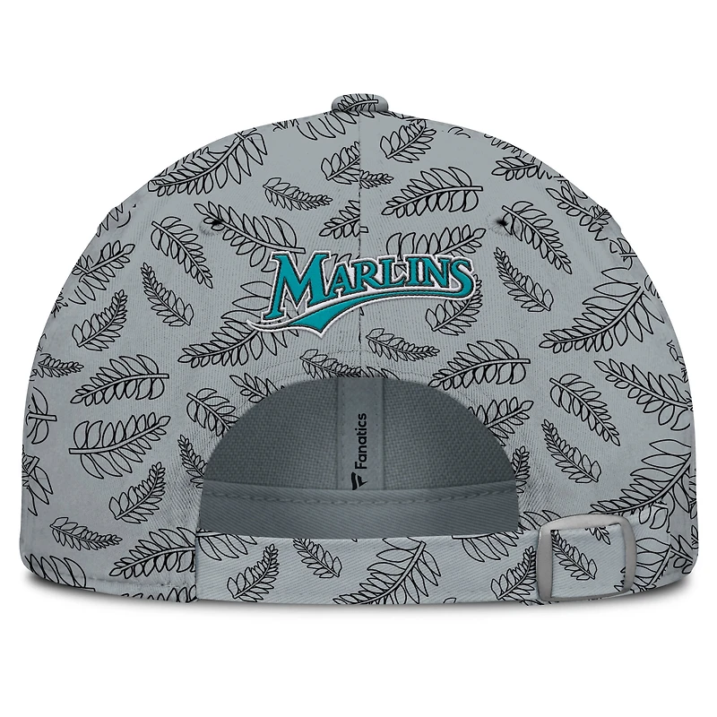 Women's Fanatics  Gray Florida Marlins Cooperstown Collection Shift Adjustable Hat