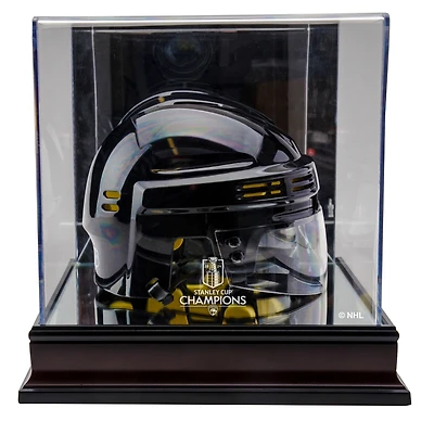  Florida Panthers  2024 Stanley Cup Champions Mahogany Mini Helmet Logo Display Case