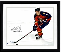 Aaron Ekblad Florida Panthers Autographed 16" x 20" Red Jersey Skating Photograph with "2015 Calder" Inscription