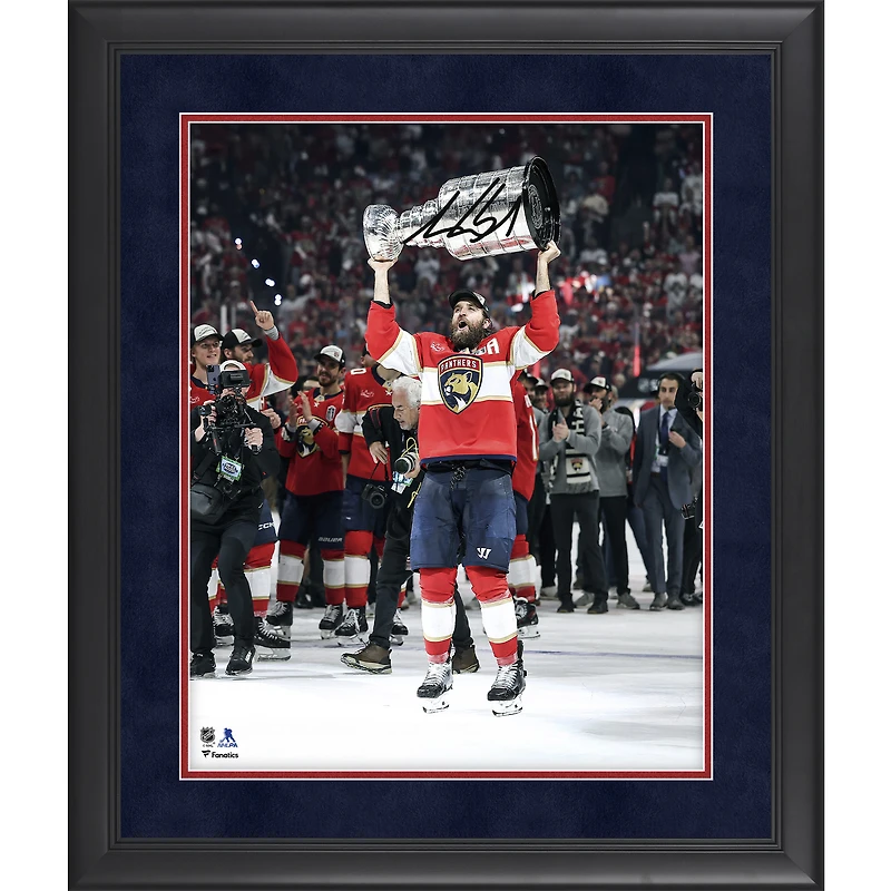 Aaron Ekblad Florida Panthers Autographed 2025 Stanley Cup Champions Framed 16" x 20" Raising Cup Photograph