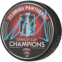 Aaron Ekblad Florida Panthers Autographed 2025 Stanley Cup Champions Hockey Puck 