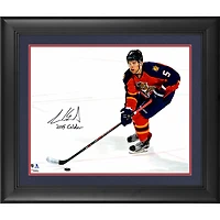 Aaron Ekblad Florida Panthers Photographie encadrée de patinage en jersey rouge dédicacée 40,6 x 50,8 cm avec inscription « 2015 Calder »
