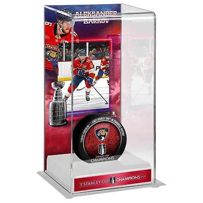 Aleksander Barkov Florida Panthers  2024 Stanley Cup Champions Logo Deluxe Tall Hockey Puck Case