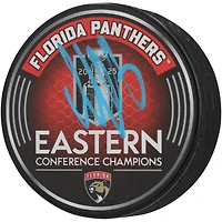 Aleksander Barkov Florida Panthers Autographed 2025 Eastern Conference Champions Hockey Puck