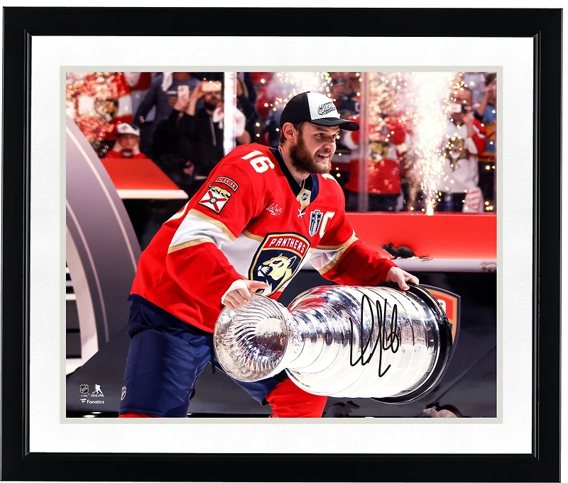 Aleksander Barkov Florida Panthers Autographed 2025 Stanley Cup Champions 16" x 20" Raising Cup Photograph