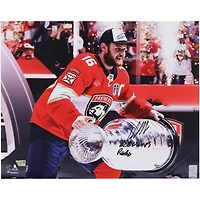 Aleksander Barkov Florida Panthers Autographed 2025 Stanley Cup Champions 16" x 20" Raising Cup Photograph with Multiple Inscriptions - Limited Edition of 50