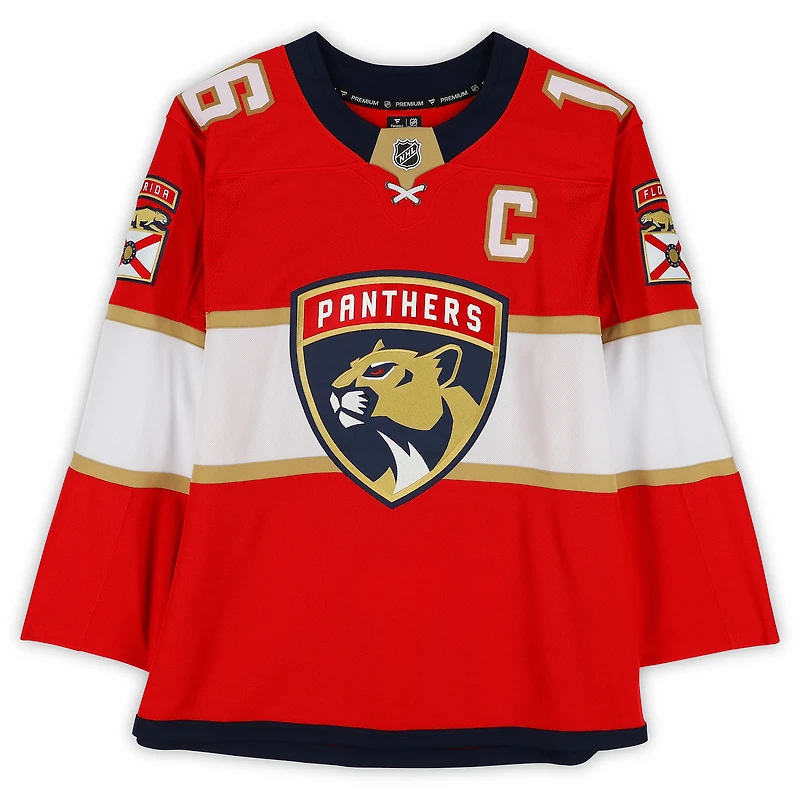 Maillot rouge Fanatics Premium autographié par Aleksander Barkov des Panthers de la Floride avec inscription « B2B Champs »