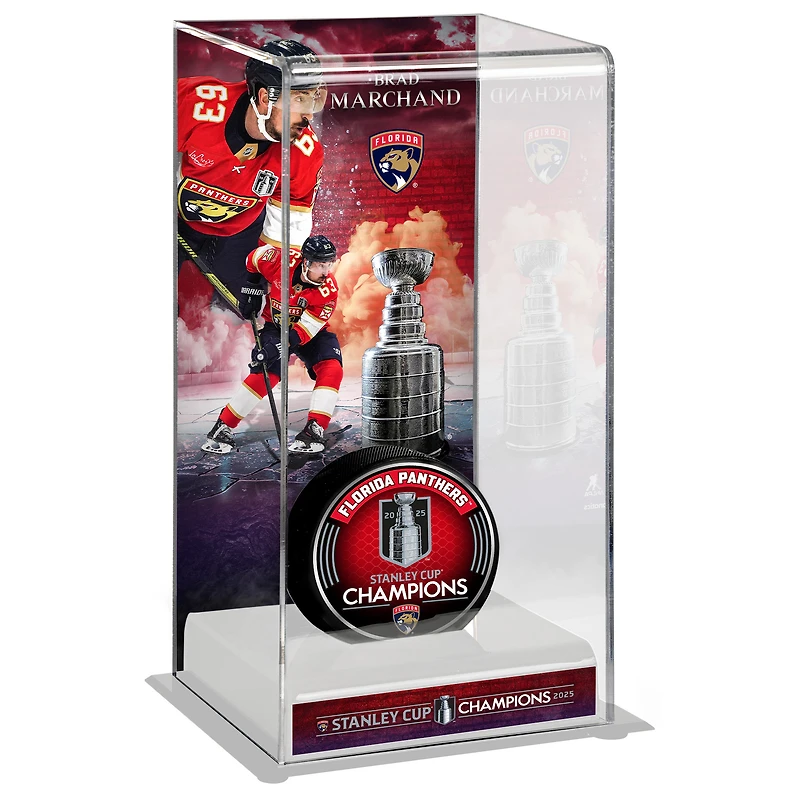 Étui de luxe pour rondelles de hockey Brad Marchand, champions de la Coupe Stanley 2025 des Panthers de la Floride