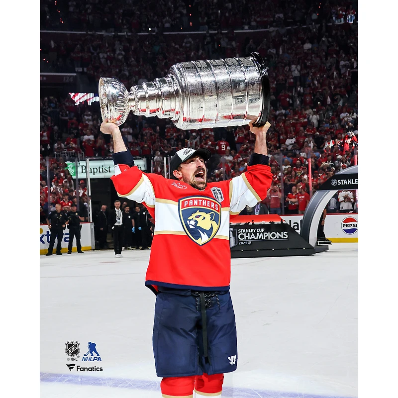 Brad Marchand Florida Panthers Unsigned 2025 Stanley Cup Champions Raising Photograph