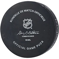 Rondelle de match officielle autographiée par Carter Verhaeghe pour le 30e anniversaire des Panthers de la Floride 2023-24
