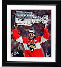Carter Verhaeghe Florida Panthers Autographed 2025 Stanley Cup Champions 8" x 10" Raising Cup Photograph