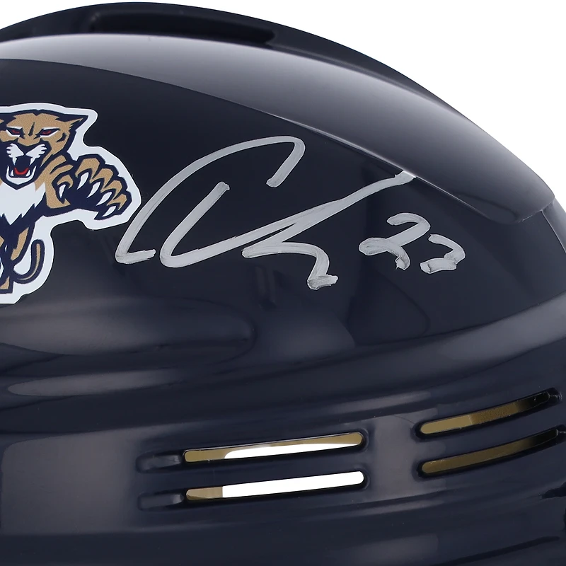 Carter Verhaeghe Florida Panthers Mini casque dédicacé SportsStar bleu marine