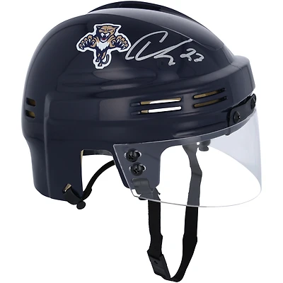 Carter Verhaeghe Florida Panthers Mini casque dédicacé SportsStar bleu marine