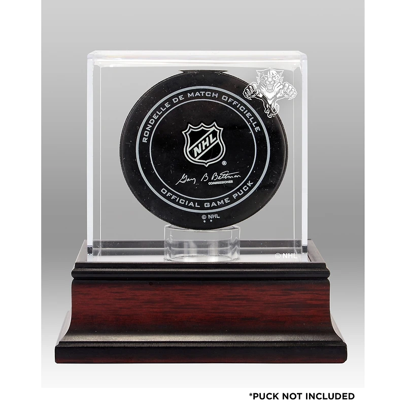 Vitrine avec logo de rondelle de hockey en acajou des Panthers de la Floride (1993-2016)